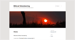 Desktop Screenshot of ethicalvolunteering.org